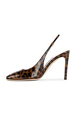 Gianvito Rossi Christina Sling Nuit Pump in Leopard Print, view 5, click to view large image.