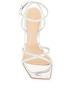 Gianvito Rossi Wonder Metal Sandal in Silver, view 4, click to view large image.