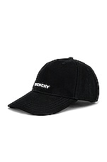 Givenchy Embroidered Logo Cap in Black, view 2, click to view large image.