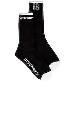 Givenchy 4G Socks in Black & White, view 1, click to view large image.