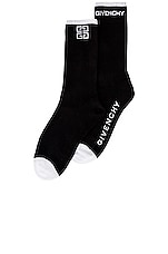 Givenchy 4G Socks in Black & White, view 2, click to view large image.