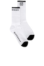 Givenchy 4G Socks in White & Black, view 1, click to view large image.