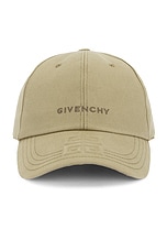 Givenchy Curved Cap in Khaki, view 1, click to view large image.