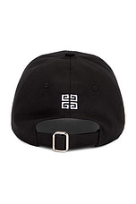 Givenchy Curved Cap With Embroidered Logo in Black, view 2, click to view large image.