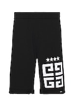 Givenchy Star 4g Logo Shorts in Black & White, view 1, click to view large image.