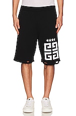 Givenchy Star 4g Logo Shorts in Black & White, view 3, click to view large image.