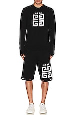Givenchy Star 4g Logo Shorts in Black & White, view 4, click to view large image.