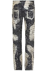 Givenchy 5 Pocket Straight Leg Denim Trouser in Black & Beige, view 2, click to view large image.
