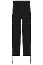 Givenchy Elasticated Waist Zip Off Denim Pants in Black, view 1, click to view large image.