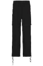 Givenchy Elasticated Waist Zip Off Denim Pants in Black, view 2, click to view large image.