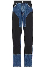 Givenchy Patched And Stitched Carpenter Jean in Black & Navy, view 1, click to view large image.