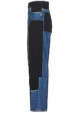 Givenchy Patched And Stitched Carpenter Jean in Black & Navy, view 3, click to view large image.