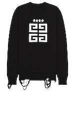 Givenchy Star 4g Logo Sweater in Black & White, view 1, click to view large image.