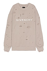 Givenchy Oversized Hole Sweater in Taupe, view 1, click to view large image.