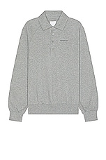 Givenchy Buttoned Sweatshirt in Light Grey Melange, view 1, click to view large image.