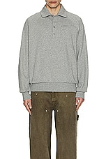 Givenchy Buttoned Sweatshirt in Light Grey Melange, view 4, click to view large image.