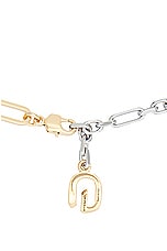 Givenchy G Link Mixed Necklace in Golden & Silvery, view 2, click to view large image.