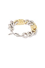 Givenchy 4g Golden Silvery Chain Large Bracelet in Golden & Silvery, view 2, click to view large image.
