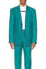 Givenchy Notch Lapel Oversize Jacket in Turquoise, view 1, click to view large image.