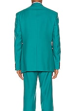 Givenchy Notch Lapel Oversize Jacket in Turquoise, view 4, click to view large image.