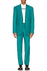 Givenchy Notch Lapel Oversize Jacket in Turquoise, view 5, click to view large image.