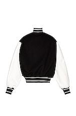 Givenchy Wool &amp; Leather Varsity Jacket in Black, view 2, click to view large image.