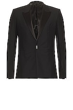 Givenchy Slim Hook Blazer Jacket in Black, view 1, click to view large image.