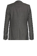 Givenchy Metal Bar Structured Blazer Jacket in Medium Grey, view 2, click to view large image.