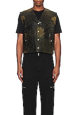 Givenchy Snap Vest in Black & Yellow, view 3, click to view large image.