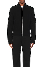 Givenchy Felted Merino Varsity Bomber in Black, view 5, click to view large image.
