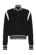 Givenchy Knitted Bomber Jacket in Black, view 1, click to view large image.