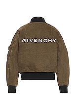 Givenchy Reversible Denim Bomber in Black & Khaki, view 1, click to view large image.