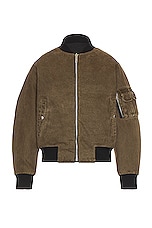 Givenchy Reversible Denim Bomber in Black & Khaki, view 2, click to view large image.
