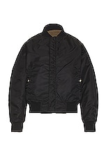 Givenchy Reversible Denim Bomber in Black & Khaki, view 3, click to view large image.