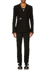 Givenchy Classic Fit Trousers in Black & Silvery, view 5, click to view large image.