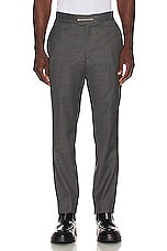 Givenchy Straight Fit Pants W/ Metal Clip Closure in Medium Grey, view 4, click to view large image.