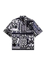 Givenchy Chito Bandana Short Sleeves Shirt in Blue & Black | FWRD