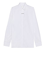 Givenchy Formal Metal Clip Shirt in White, view 1, click to view large image.