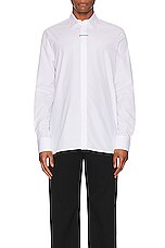 Givenchy Formal Metal Clip Shirt in White, view 4, click to view large image.