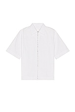 Givenchy Short Sleeve Boxy Fit Zipped Shirt in White, view 1, click to view large image.