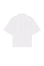 Givenchy Short Sleeve Boxy Fit Zipped Shirt in White, view 2, click to view large image.