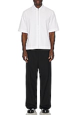 Givenchy Short Sleeve Boxy Fit Zipped Shirt in White, view 5, click to view large image.