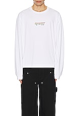 Givenchy Boxy Fit Long Sleeves Tee in White, view 3, click to view large image.