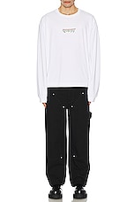 Givenchy Boxy Fit Long Sleeves Tee in White, view 4, click to view large image.