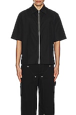Givenchy Short Sleeve Boxy Fit Zipped Shirt in Black, view 4, click to view large image.