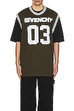 Givenchy Double Layer Tee in Black & Khaki, view 3, click to view large image.