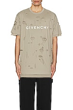 Givenchy Oversized Fit Tee in Taupe, view 3, click to view large image.