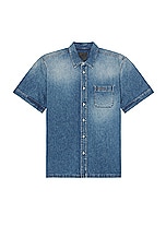 Givenchy Short Sleeve Shirt in Indigo Blue, view 1, click to view large image.