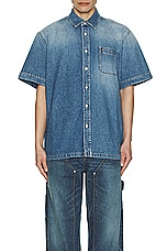 Givenchy Short Sleeve Shirt in Indigo Blue, view 4, click to view large image.