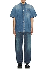 Givenchy Short Sleeve Shirt in Indigo Blue, view 5, click to view large image.
